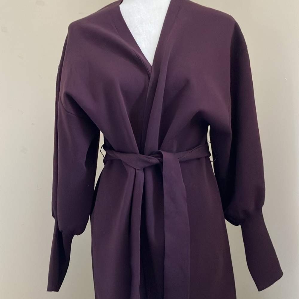 Express Deep Plum Wrap Cardigan